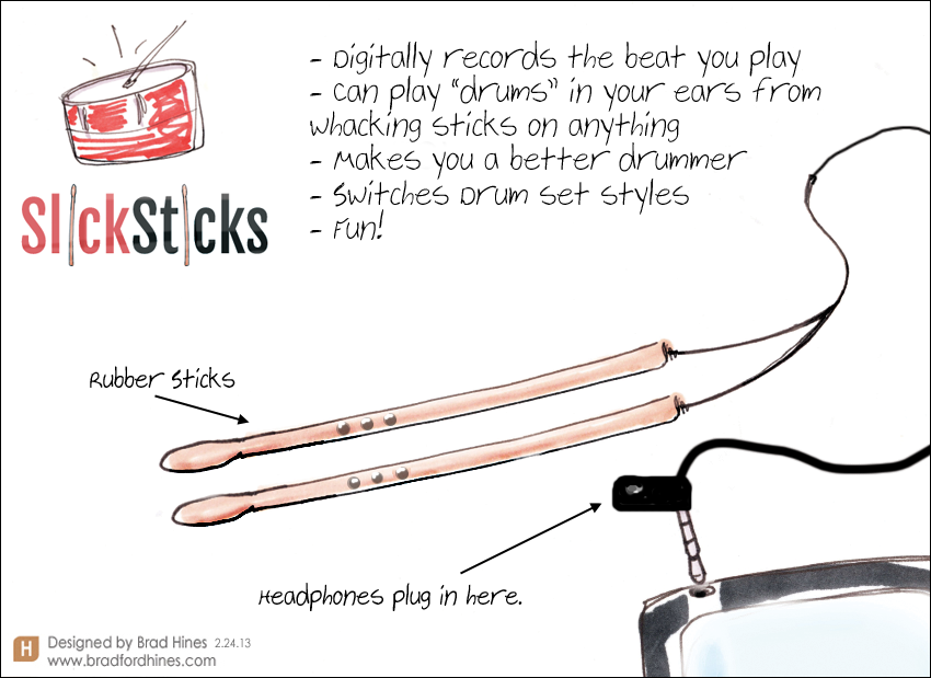 brad hines design slick stick drum sticks for iphone